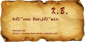 Köves Benjámin névjegykártya