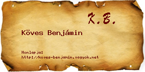 Köves Benjámin névjegykártya