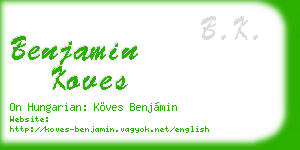 benjamin koves business card