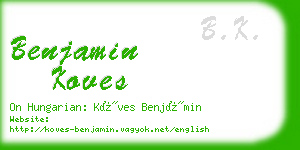 benjamin koves business card